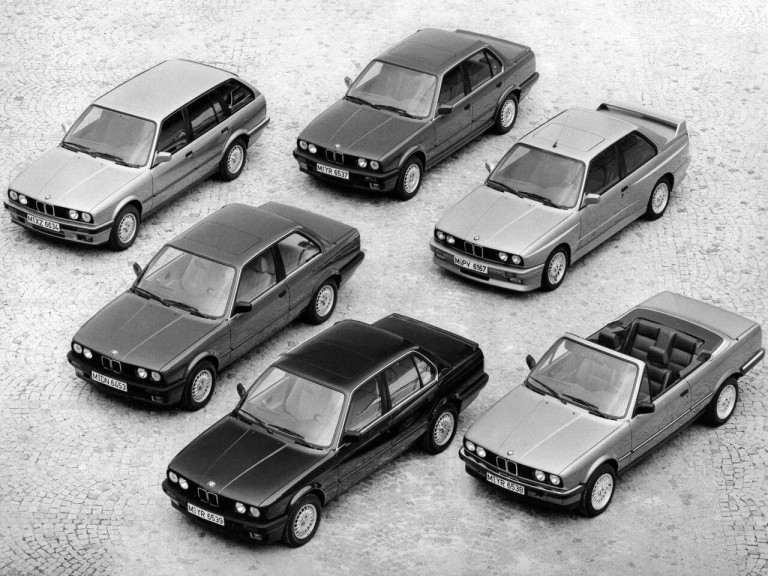 BMW Série 3 : famille E30 berline 2 portes et 4 portes cabriolet M3 Touring