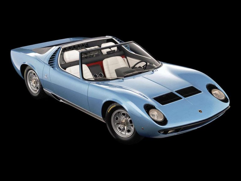 Lamborghini Miura roadster Bertone vue AV 1968 - photo Lamborghini