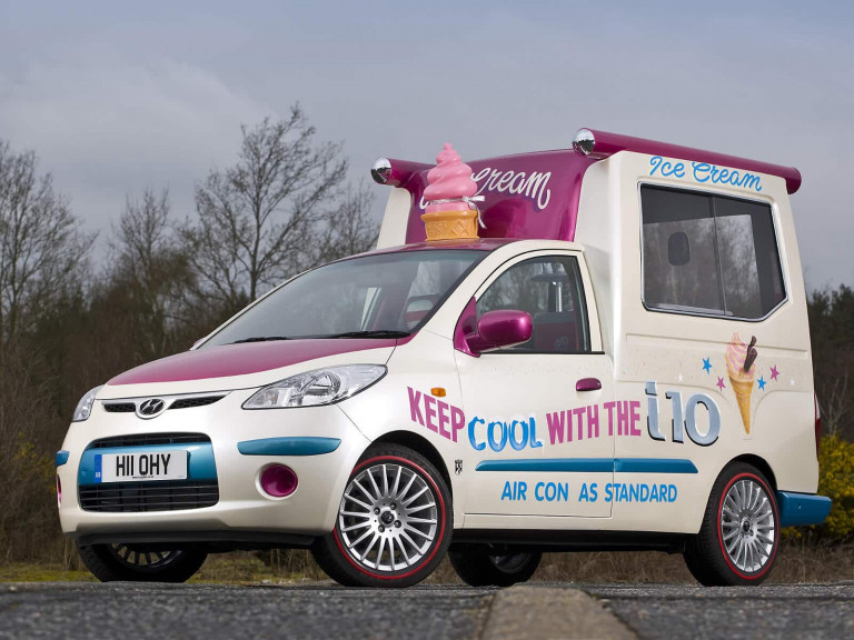 Hyundai i10 Ice Cream Van show car vue AV 2008 - photo : auteur inconnu