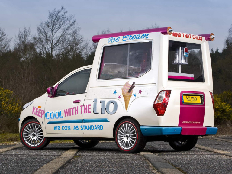 Hyundai i10 Ice Cream Van show car vue AR 2008 - photo : auteur inconnu