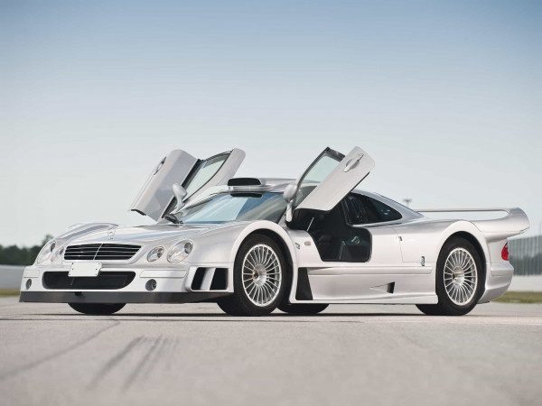 CLK-GTR AMG Super-Sport prototype n°1 2002 vue AV avec portes en élytre ouvertes - photo Darin Schnabel, RM Auctions