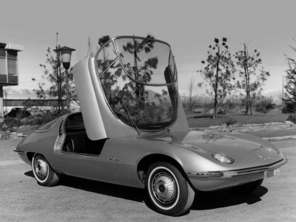 Chevrolet Corvair Testudo concept vue habitacle ouvert salon de Genève 1963 - photo Bertone