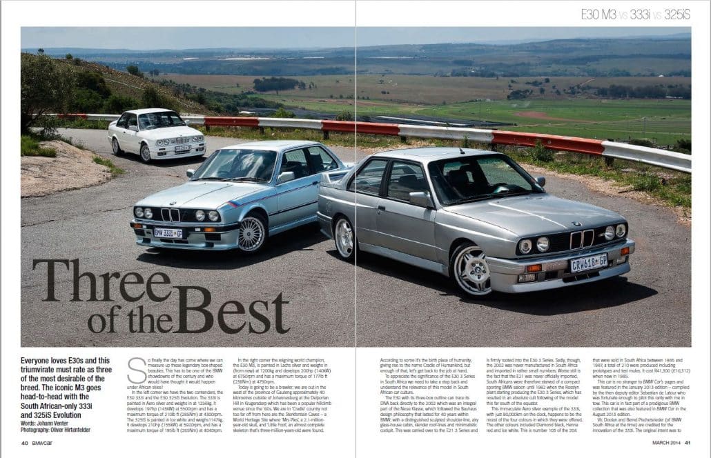 BMW Série 3 E30 : comparatif 325iS 2.7 ; 333i ; M3 | Auto Forever