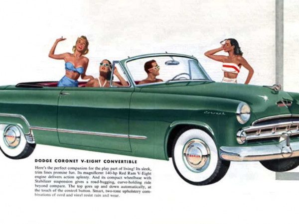 Dodge Coronet convertible 1953 - illustration Chrysler