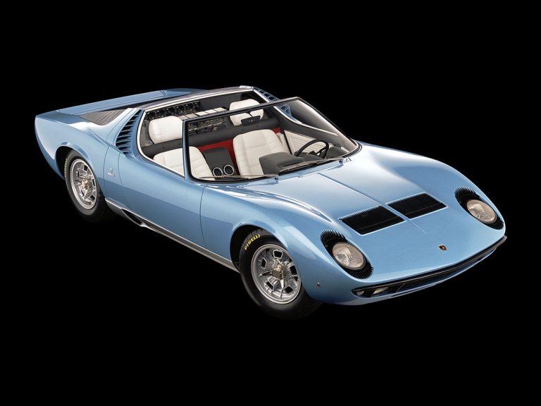 Lamborghini Miura roadster prototype - salon de Bruxelles 1968 vue AV - photo Lamborghini