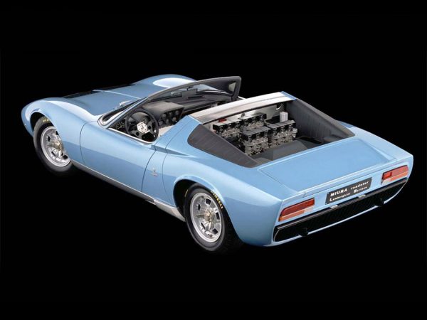 Lamborghini Miura roadster prototype - salon de Bruxelles 1968 vue AR - photo Lamborghini